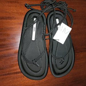 Zara Black Sandals Size 6.5
